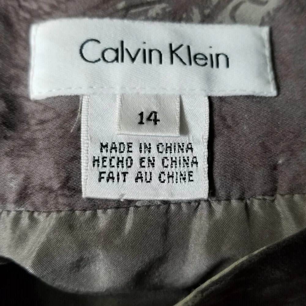 Calvin Klein Silk Botanical Skirt size 14